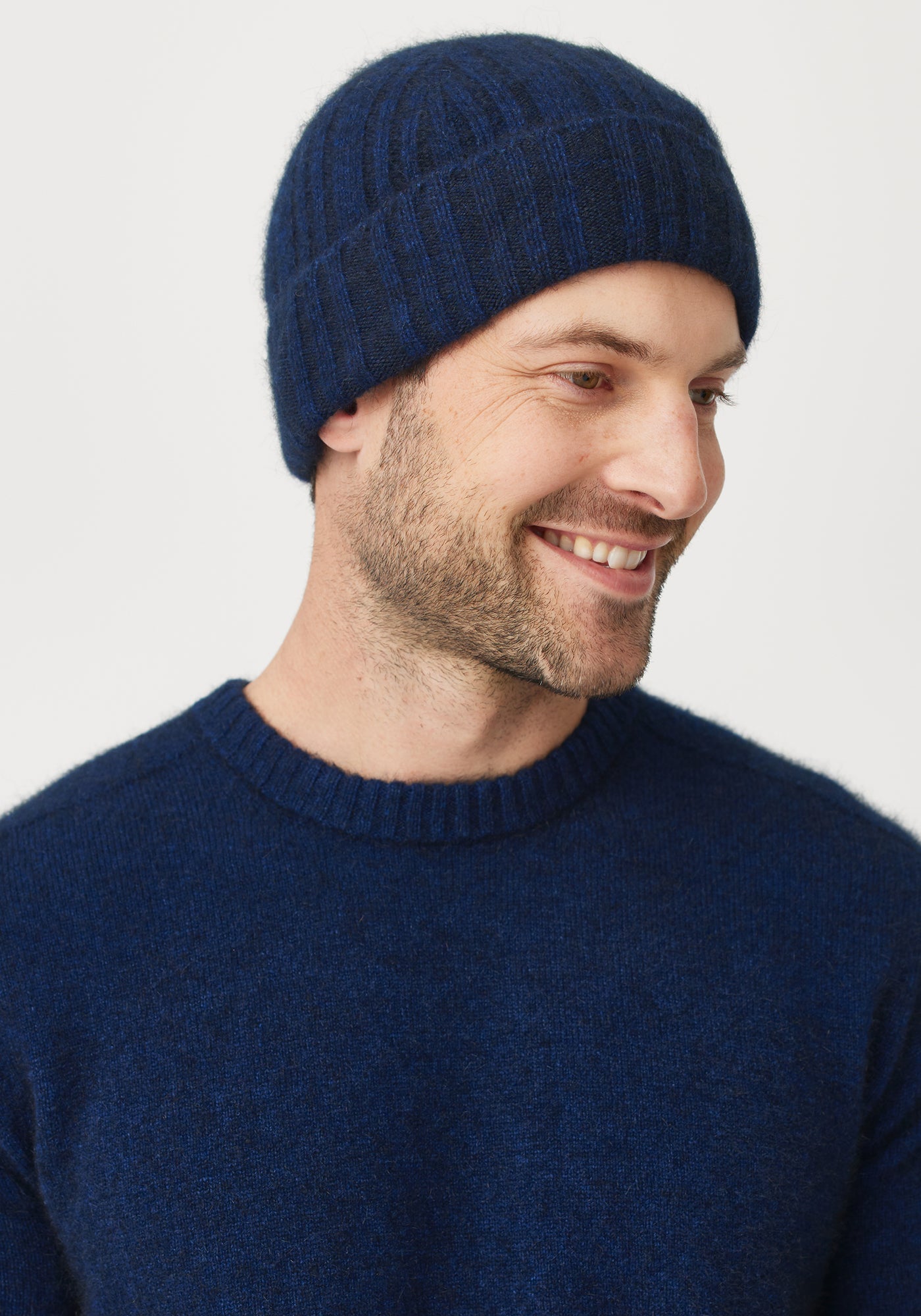 Rib Beanie - Zephyr/Dark Navy | Man
