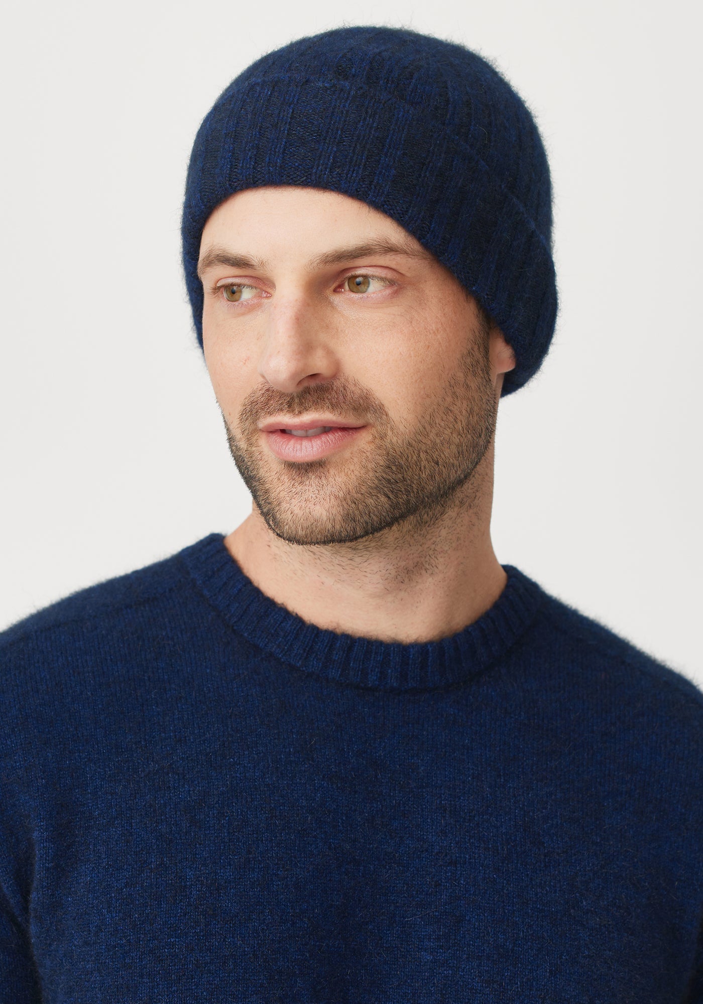 Rib Beanie - Zephyr/Dark Navy | Man