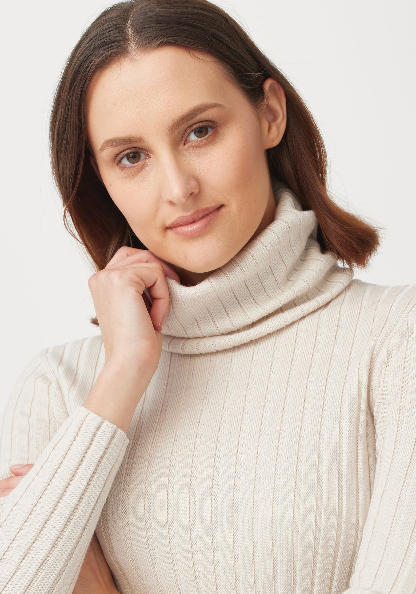 Rib Merino Snood - Ecru | Woman
