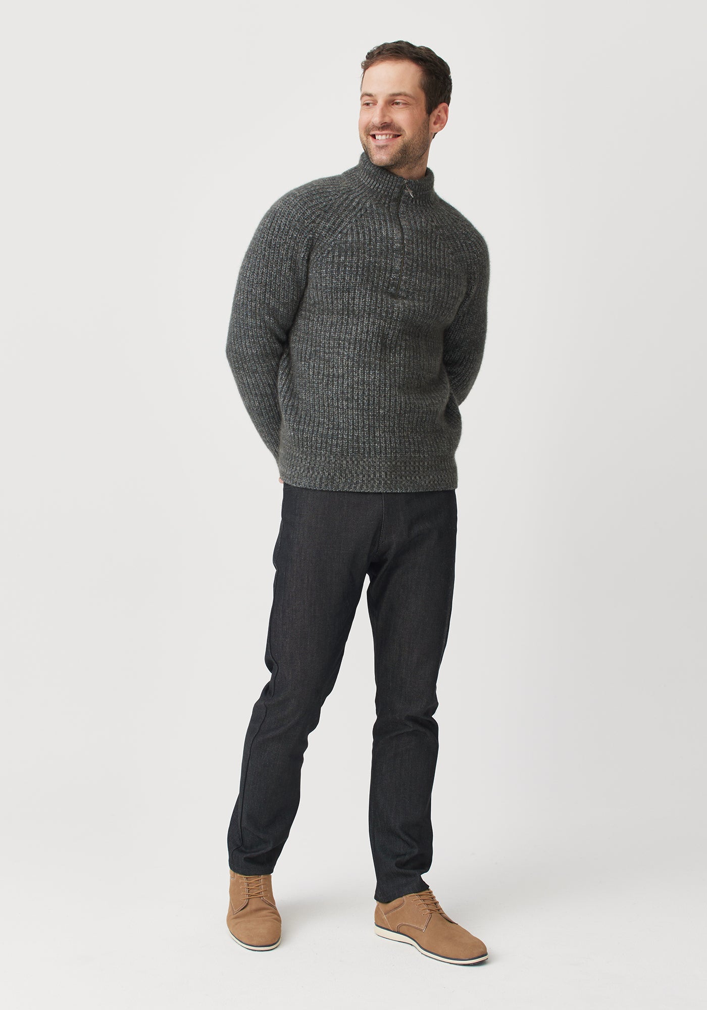 Kenzie Zip Sweater - Shadow/Bluestone Mix | Man