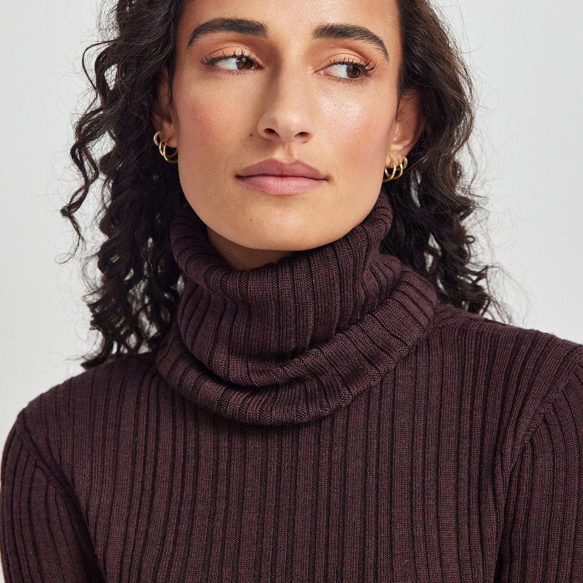 Rib Merino Snood - Noirberry | 100% ZQRX™ Merino | Ribbed Knit | Made ...