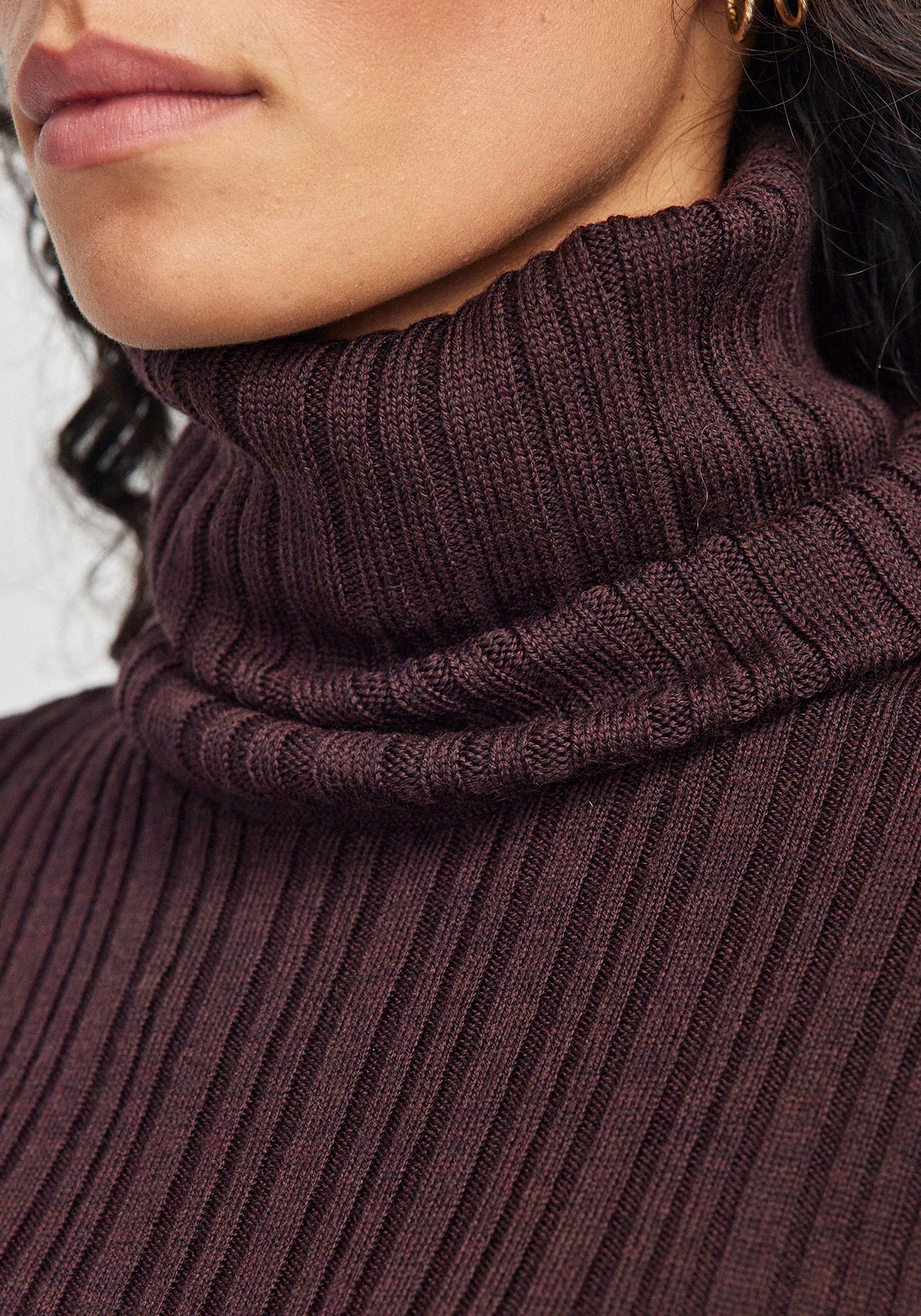 Rib Merino Snood - Noirberry | 100% ZQRX™ Merino | Ribbed Knit