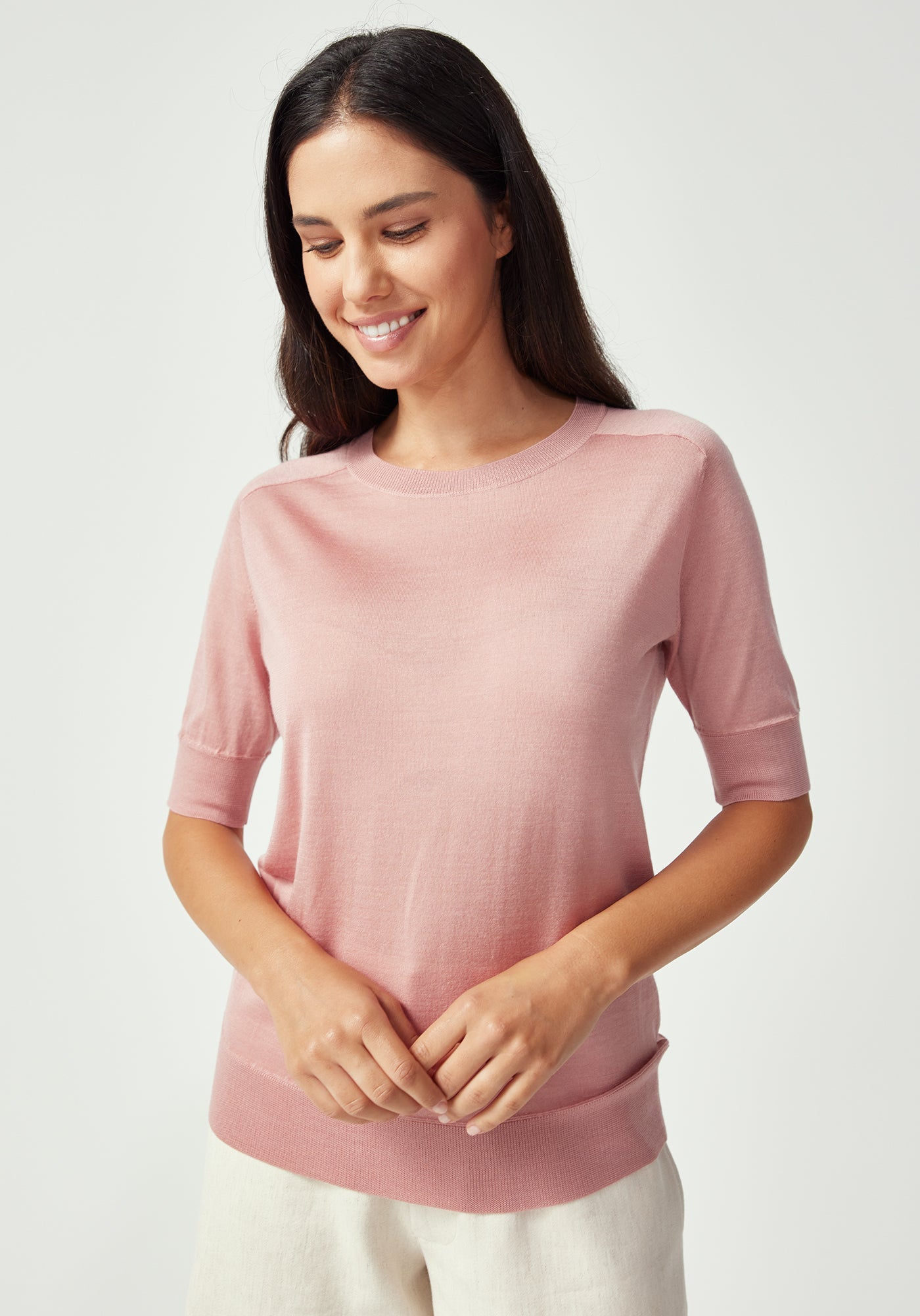 Tenera Knit Tee Rosewood
