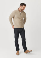 Kenzie Zip Sweater - Latte/Ecru | Man