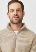 Kenzie Zip Sweater - Latte/Ecru | Man