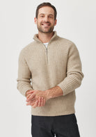 Kenzie Zip Sweater - Latte/Ecru | Man