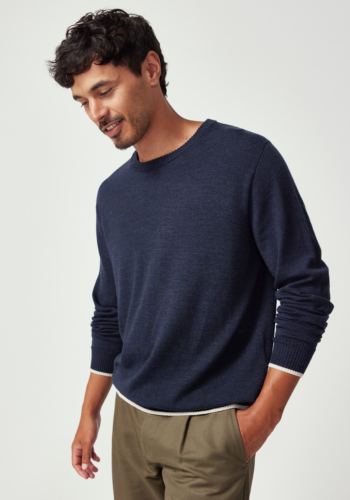 Miles Sweater Dark Navy Ecru