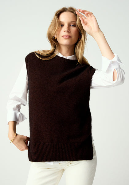 Gaia Vest - Cacao | Ecopossum™ Merino, Possum & Silk | Lightweight