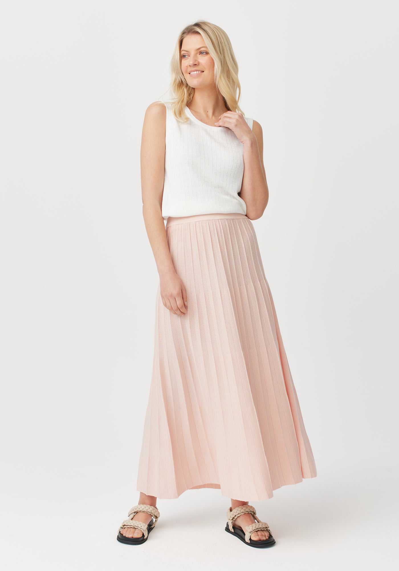 Alice Pleated Skirt | Merino & TENCEL™ Blend | Elegant A-Line