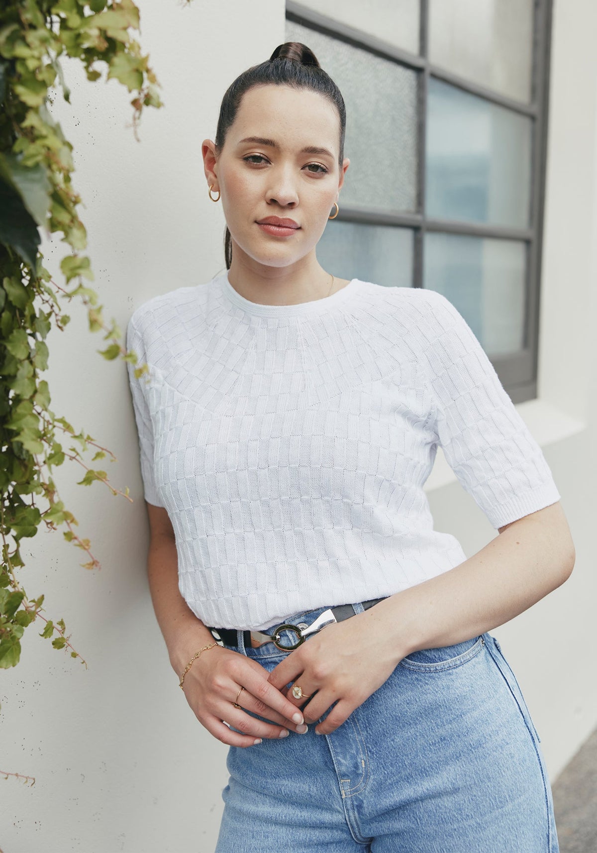 Belle Knit Tee Cloud
