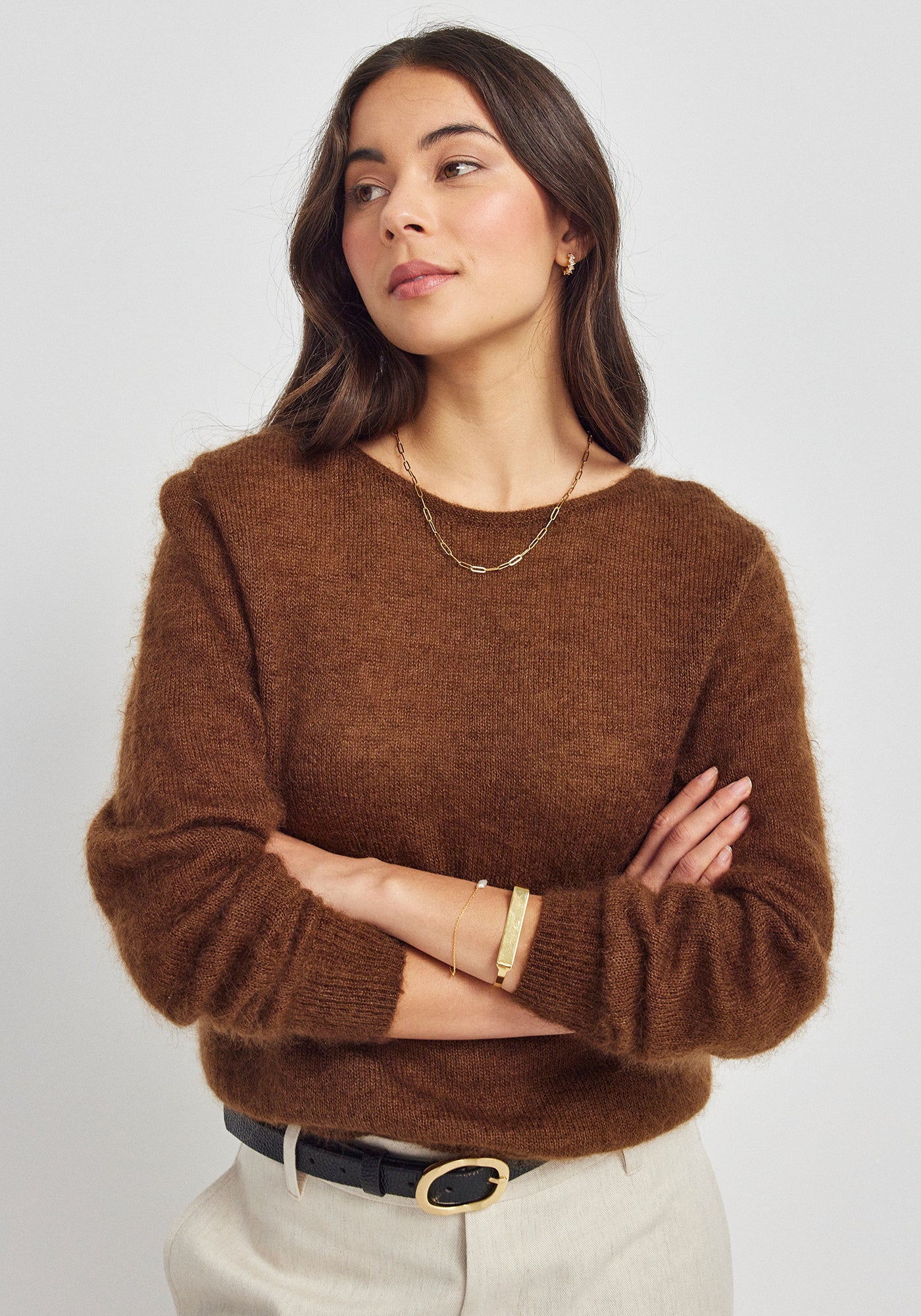 Muse Sweater - Gingerbread | Super Kid Mohair & Silk | Luxury