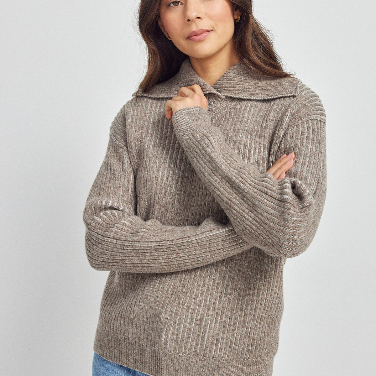Robin Sweater - Totara/Ecru | 100% Raw Undyed Merino | Sculptural ...