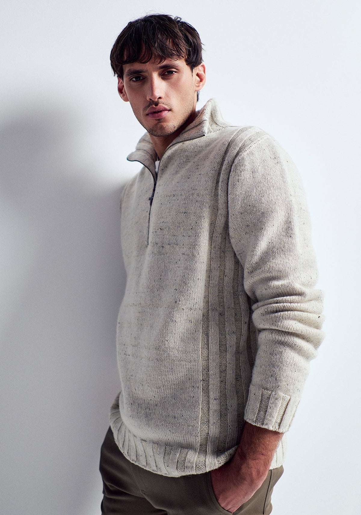 Matatua Half Zip Beech Fleck