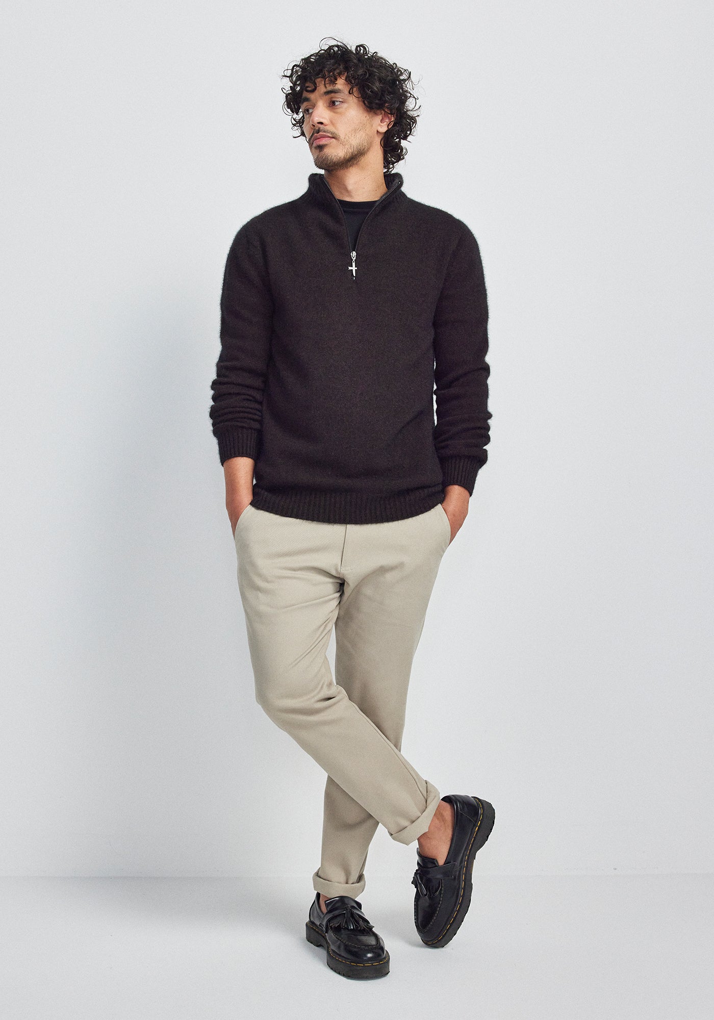 Estuary Half Zip - Chocolate/Slate | Ecopossum™ Merino, Possum