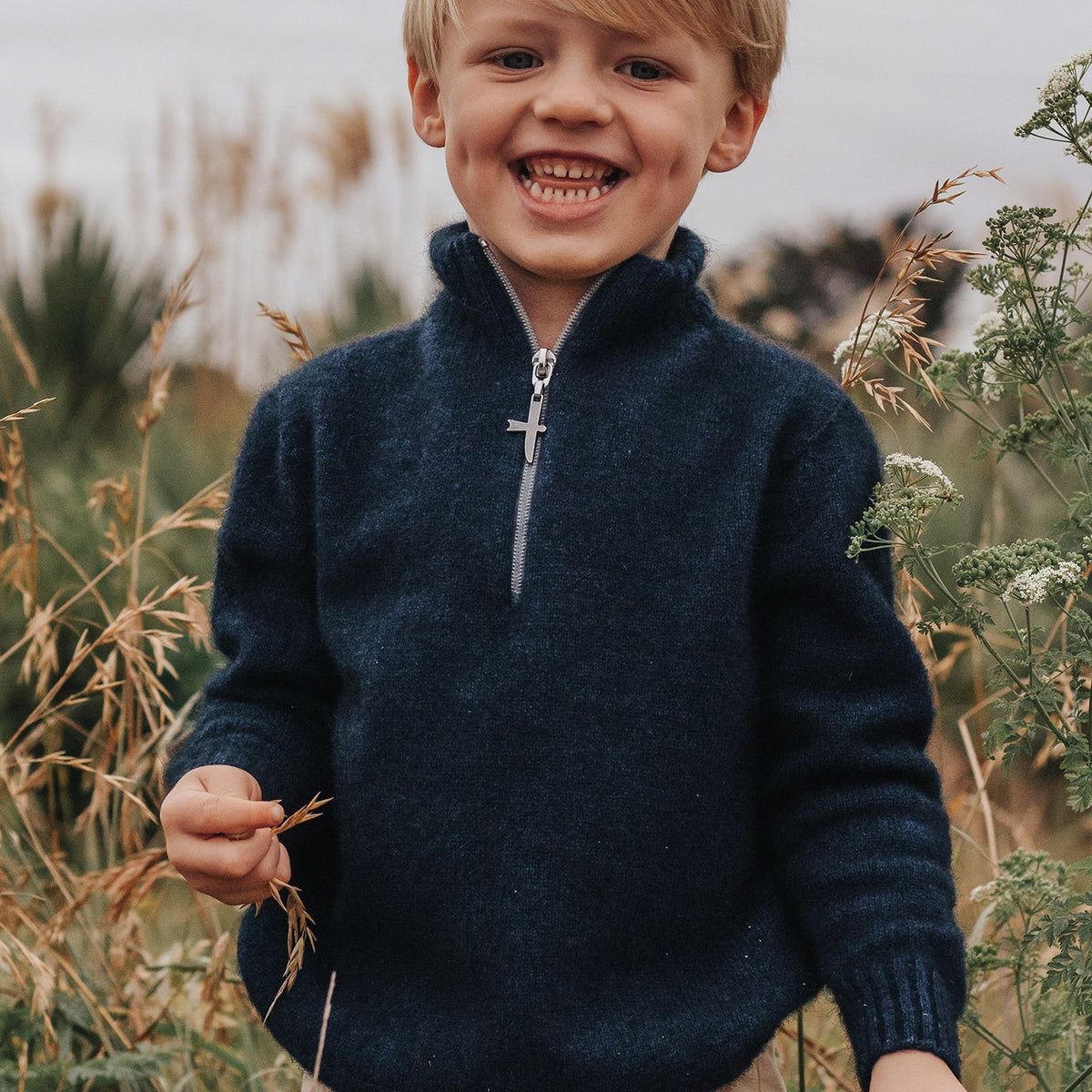Mini Estuary Half Zip - Zephyr/Slate