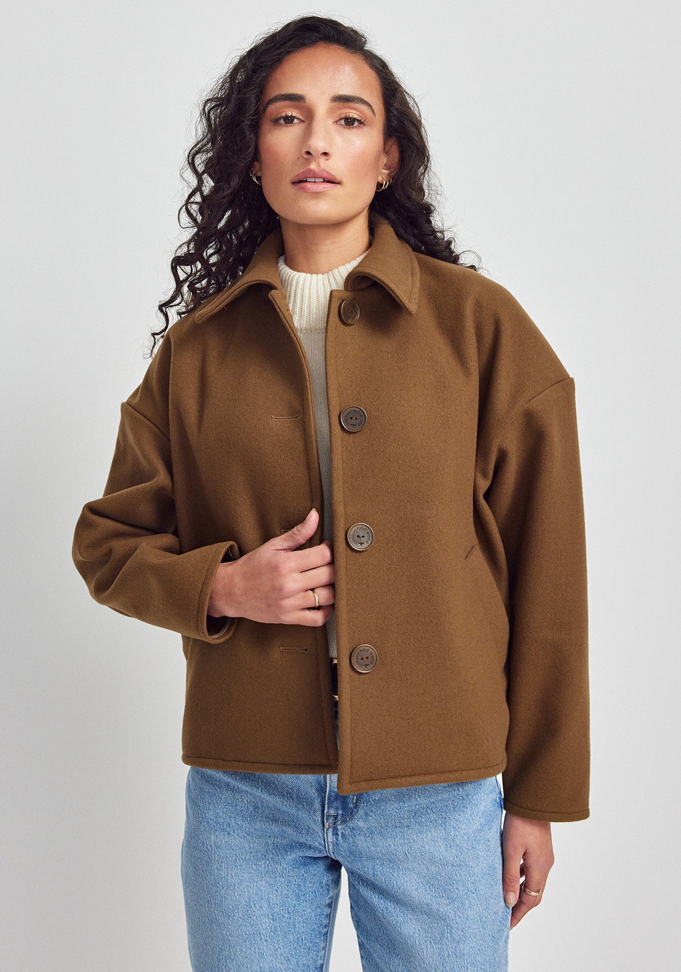Ivy Jacket - Truffle | 100% Wool | Boxy Fit Layer | Made in New
