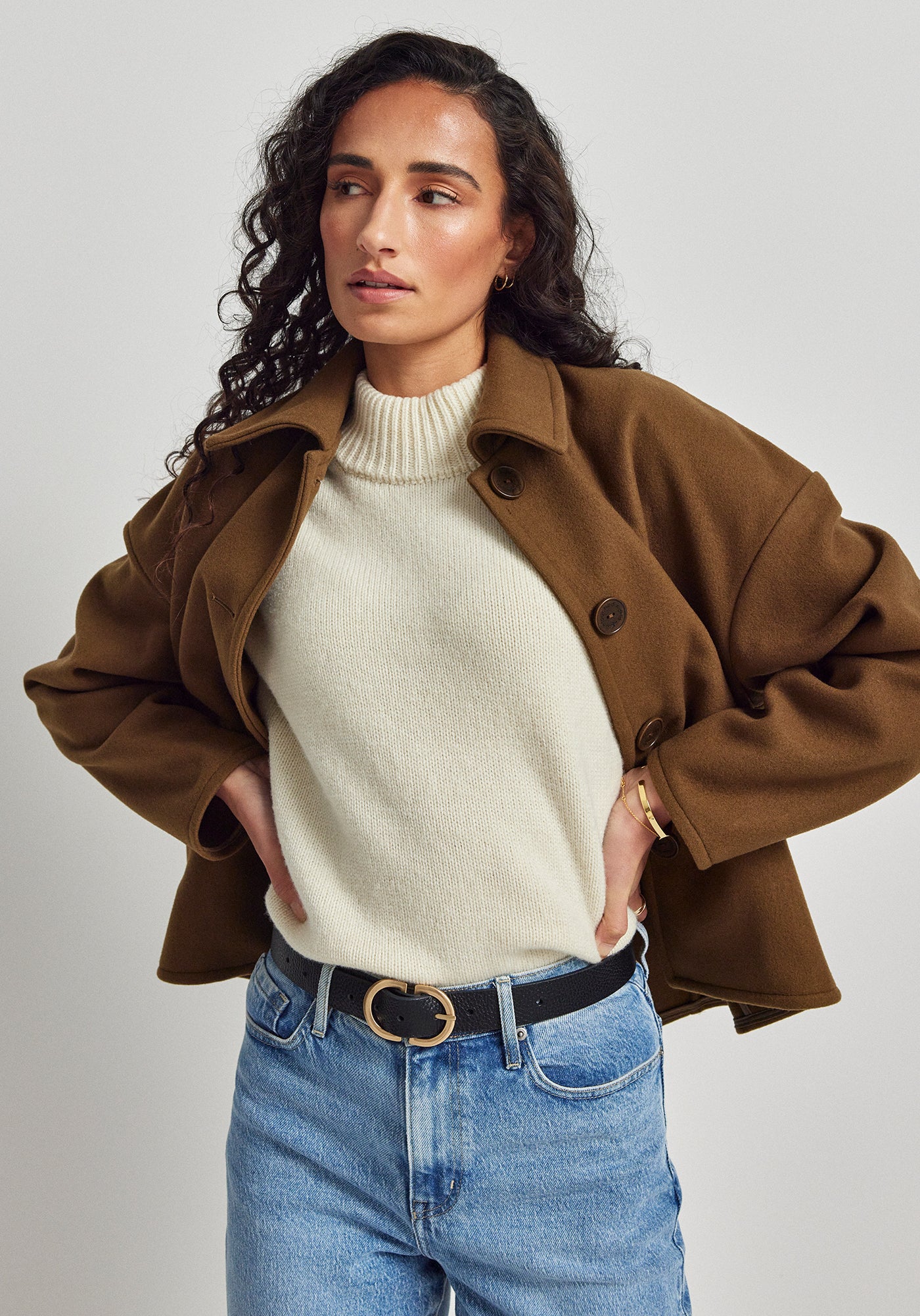 Ivy Jacket - Truffle | 100% Wool | Boxy Fit Layer | Made in New
