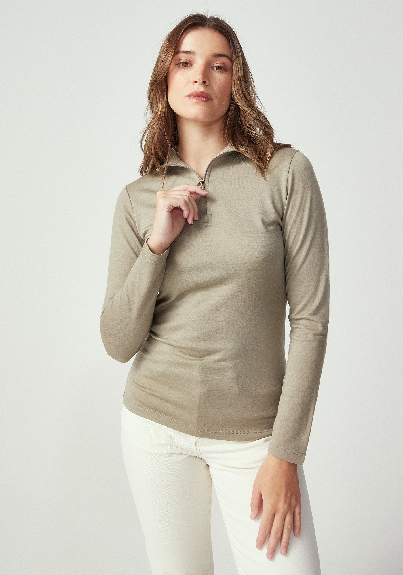 Mountainsilk Half Zip - Matcha | 100% ZQRX™ Merino | Moisture