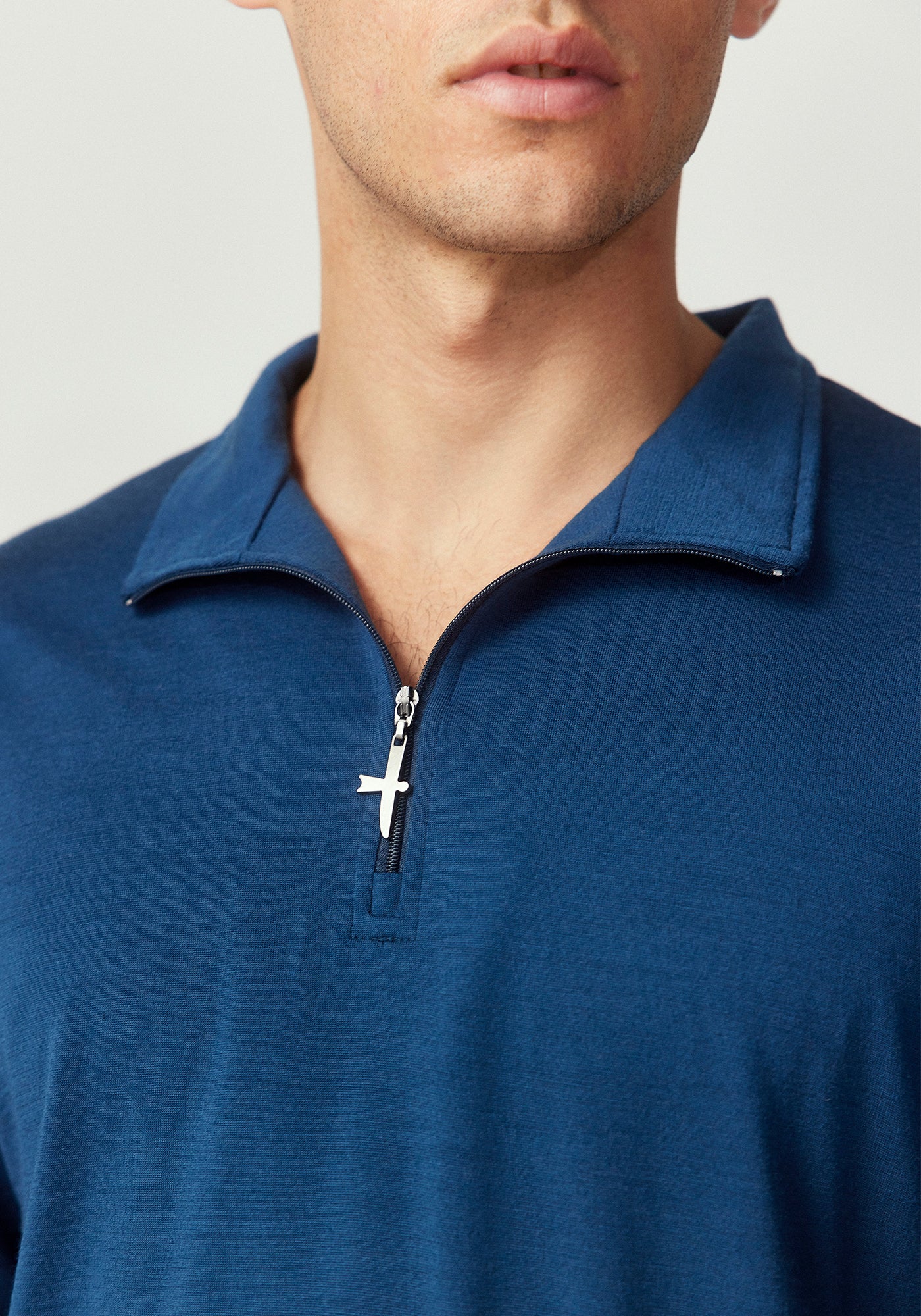 Pua Zip Shirt – Deep Lake | 100% ZQRX™ Merino Zip Neck | Quick