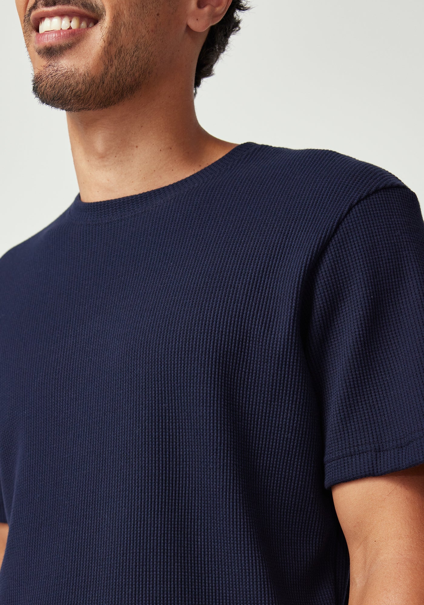 Myron Waffle Tee - Dark Navy – Untouched World