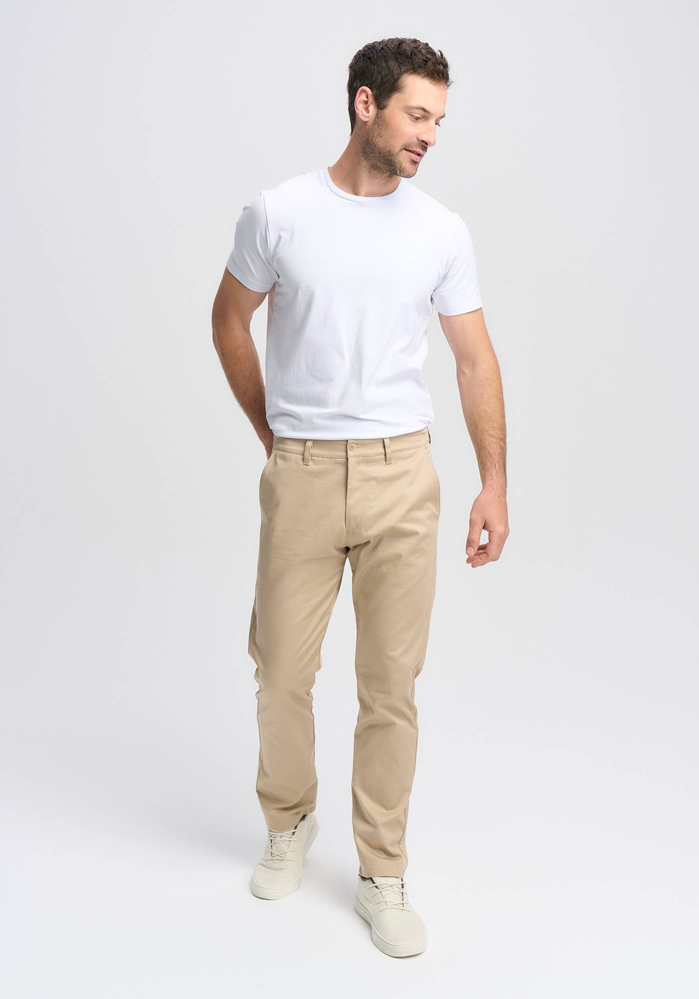 Terra Chino | Classic Cotton Chino Pants in Sand | Straight